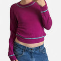 Purple & Blue Striped Cashmere Sweater
