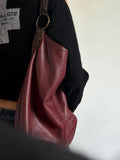 Vintage Burgundy Leather Shoulder Bag