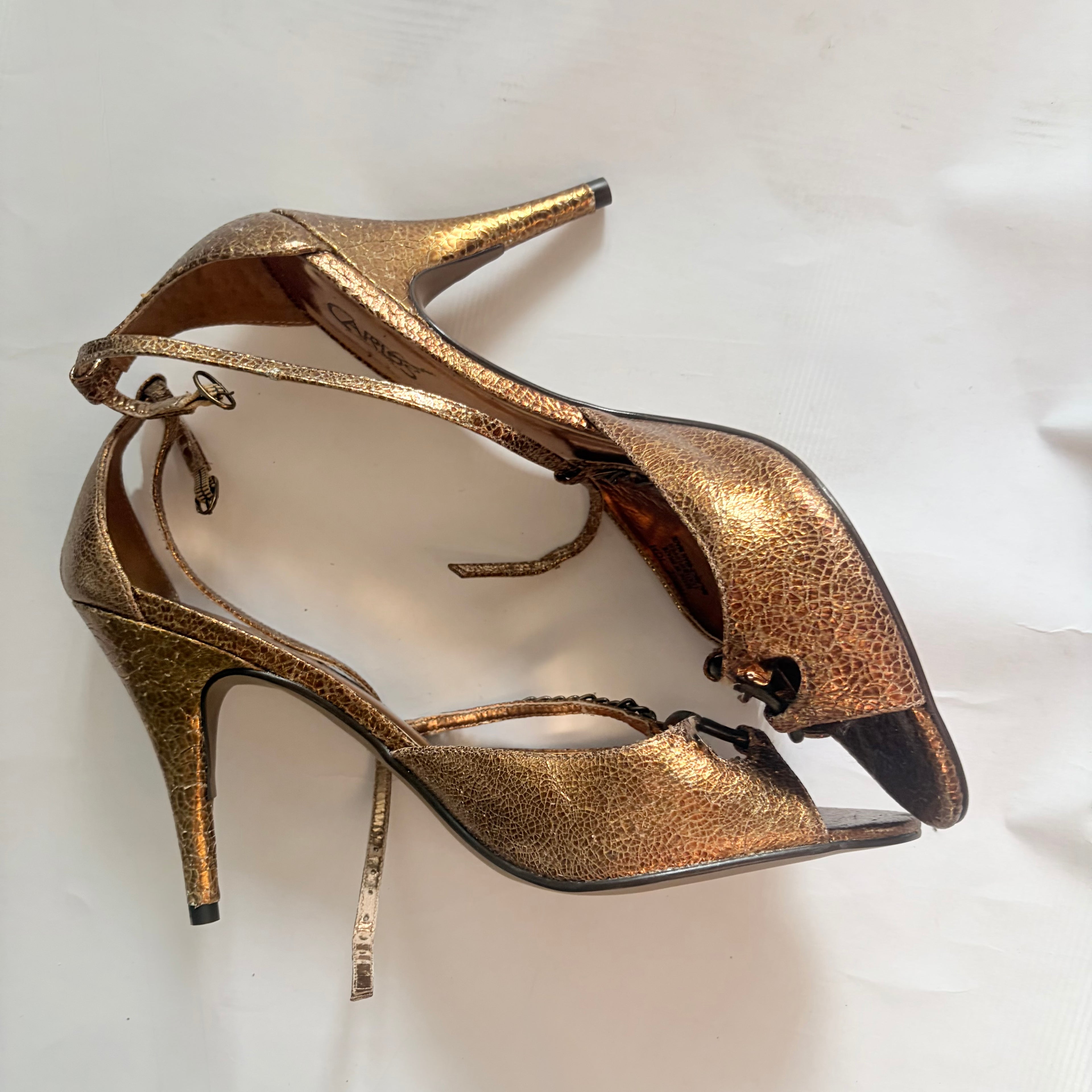 Carlos by Carlos Santana Bronze Chain Heels — Size 10