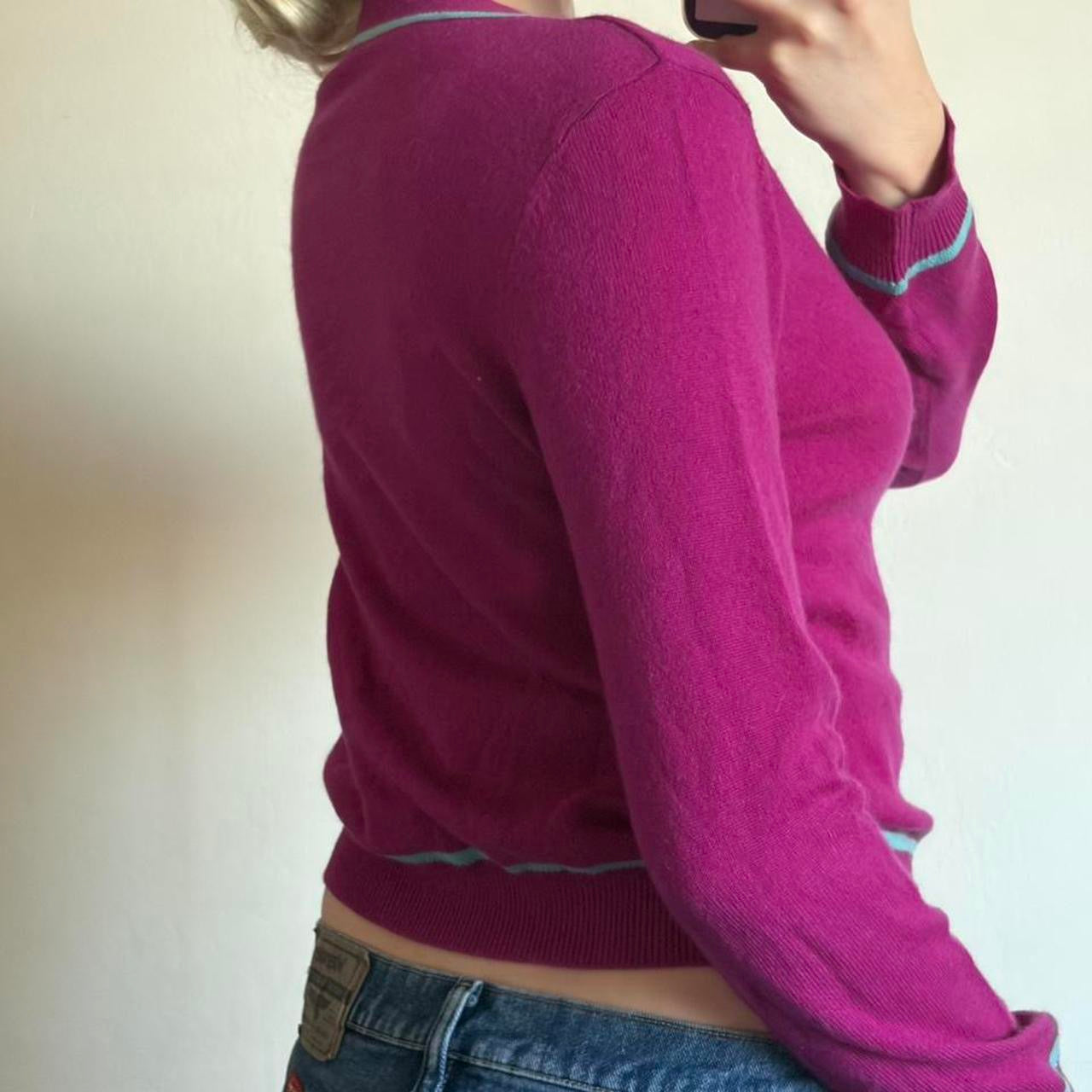 Purple & Blue Striped Cashmere Sweater